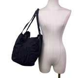Chicos Women’s Black Nylon Zippered Pockets Travelers Shoulder Straps Tote Bag