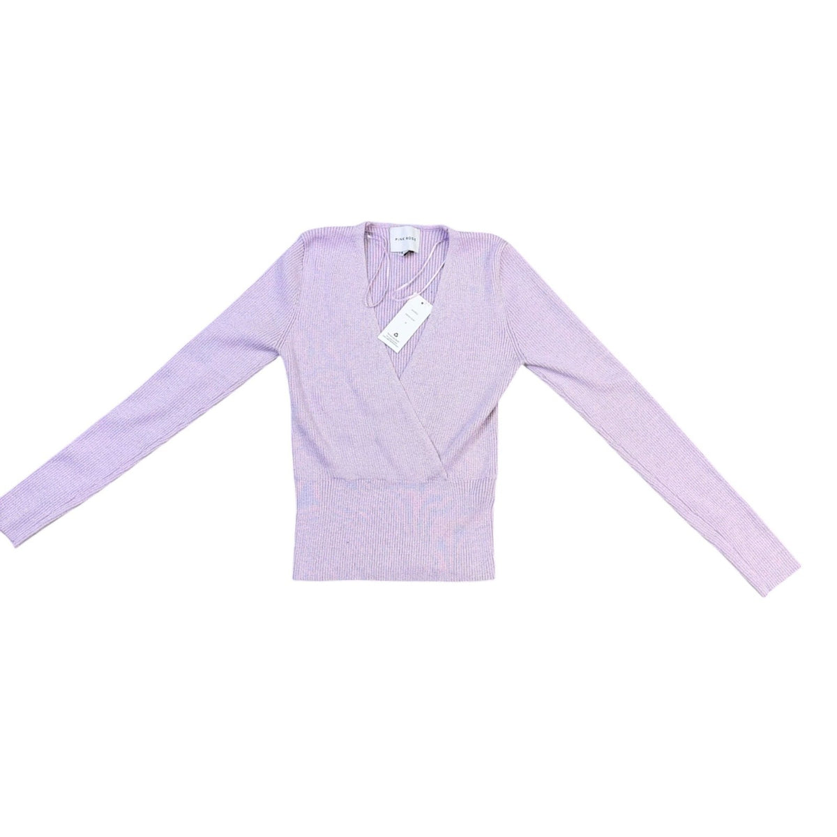 Pink Rose Womens Lilac Long Sleeve Wrap Sweater Size M