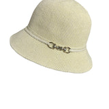 Yellow Cloche Hat With Braided Band & Metal Buckle Accent