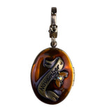 Jay Strongwater Womens Gold Tone Enameled Floral Locket Charm With Gemstones