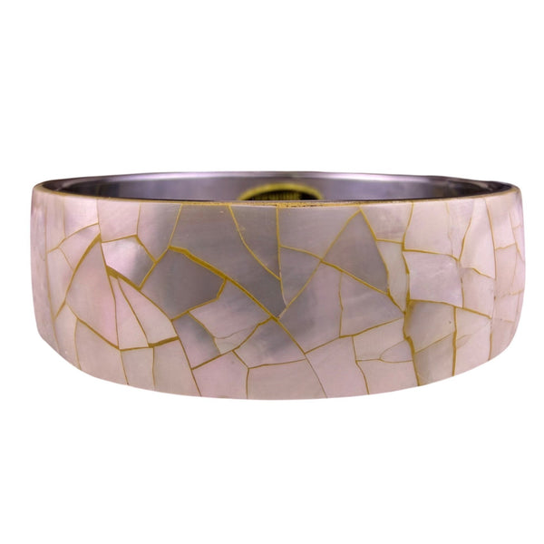 Genuine Shell Womens Silver Tone Crackle Mosaic Bangle Bracelet Philippines