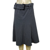 Grace Elements Women's Gray A-Line Midi Skirt With Belt Sz 6