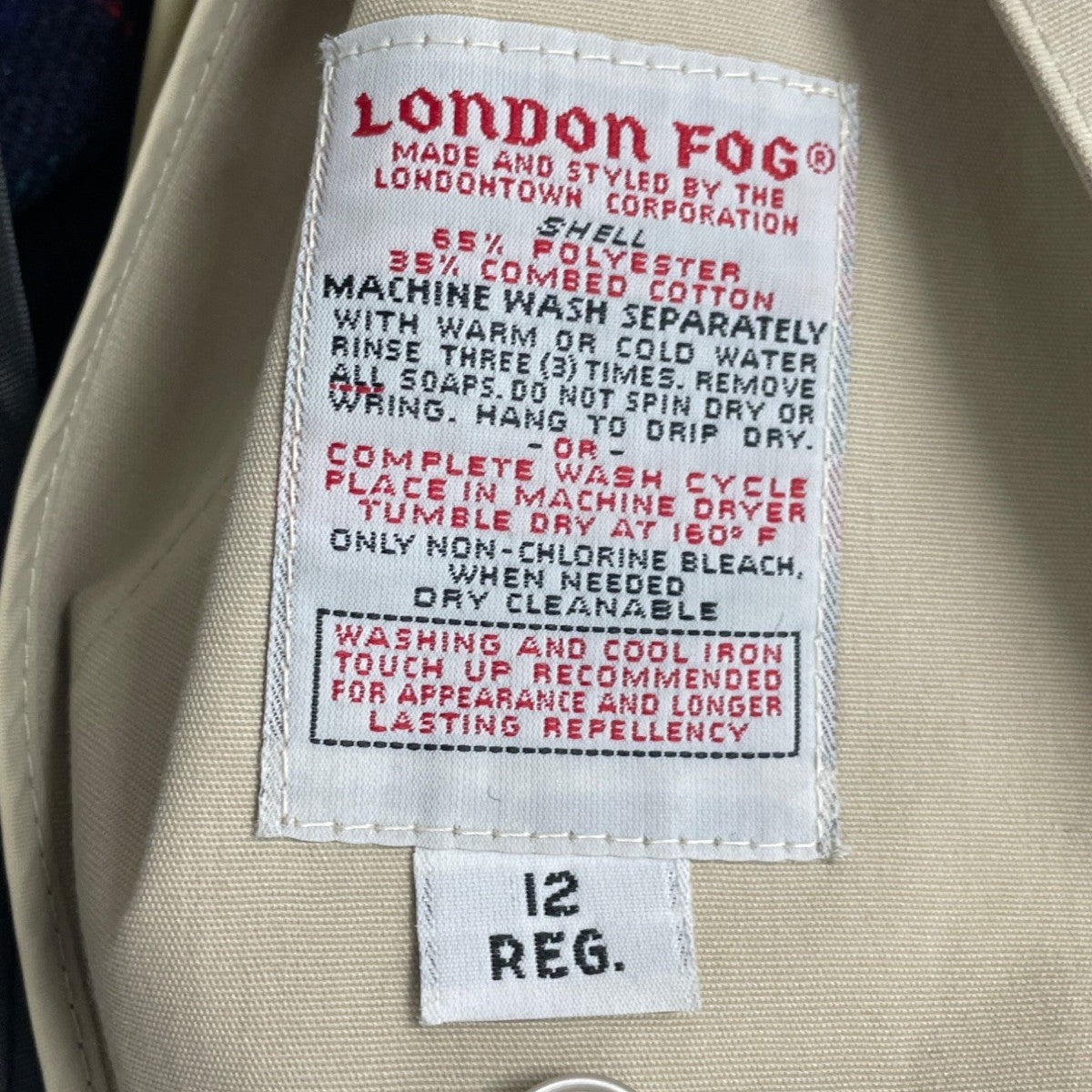 London Fog Women's Khaki Beige Double Breasted Trench Coat With Belt Sz 12 Reg