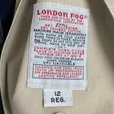 London Fog Women's Khaki Beige Double Breasted Trench Coat With Belt Sz 12 Reg