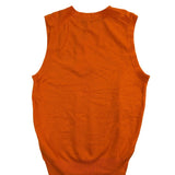 Zara Womens Orange Knit Sleeveless Sweater Viscose Blend Elastic Hem Size M