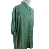 Tommy Bahama Mens Green Silk Floral Hawaiian Short Sleeve Button-Up Shirt...