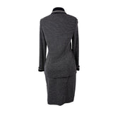 St. John Womens Black Knit Jacket & Skirt Set White Dotted Pattern Size  4 & 6