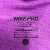 Nike Womens Purple Dri-Fit Pro Tee Shirt Athletic Top  Size L