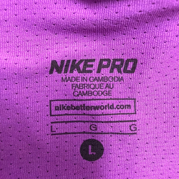 Nike Womens Purple Dri-Fit Pro Tee Shirt Athletic Top  Size L