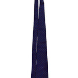 Paul Fredrick Mens Blue & Burgundy Silk Necktie Checkered Woven Hand Sewn