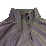 Bershka Mens Brown Faux Leather Bomber Jacket Lining Lightweight Size XL