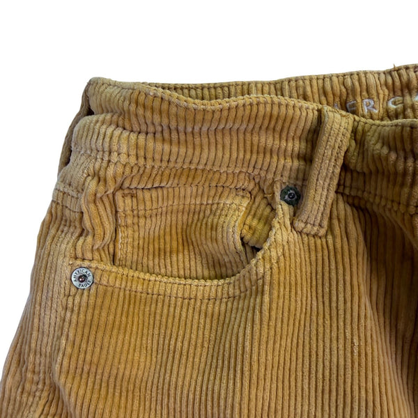 American Eagle Womens Mustard Yellow Corduroy Super Stretch Pants Size 0 R