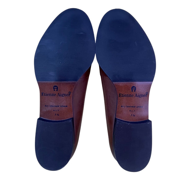 Etienne Aigner Women’s Brown Woven Upper Leather Ally Tassel Loafers 7N - New