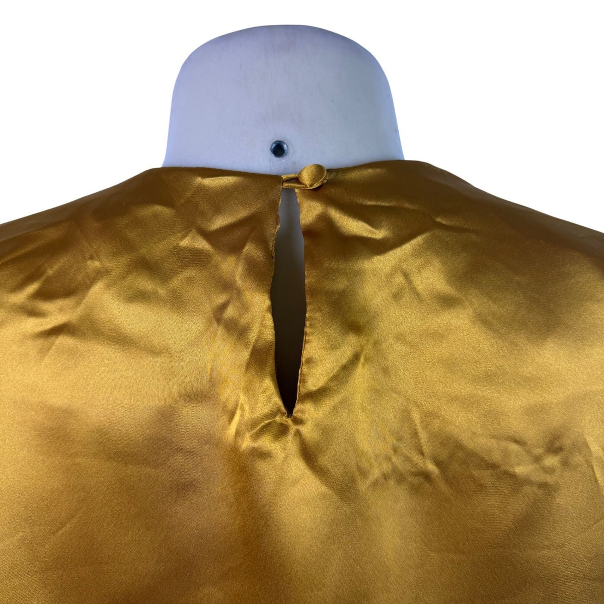 Vintage Notations Women’s Gold Polyester Long-Sleeve Blouse Pleated Front Size 4