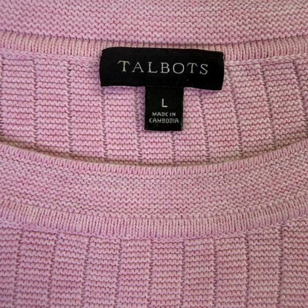 Talbots Womens Pink Long Sleeve Button Detail Tunic Top Size L