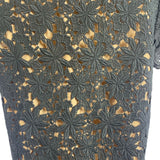 Talbots Petites Black Floral Lace Short Sleeve Top 14P New