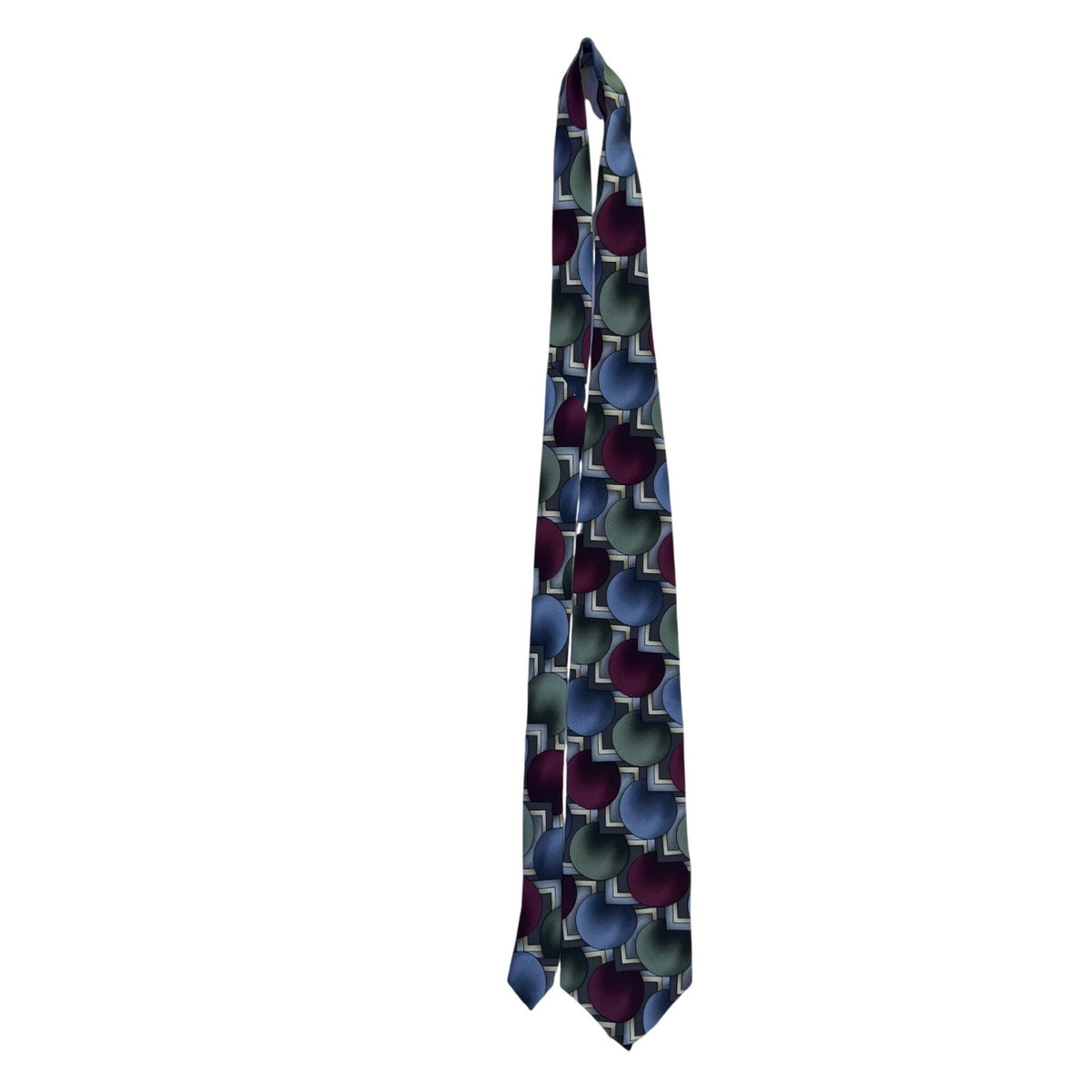 J. Garcia Mens Multicolor Geometric 100% Silk Tie Hand Sewn In U.S.A. Art-Inspir
