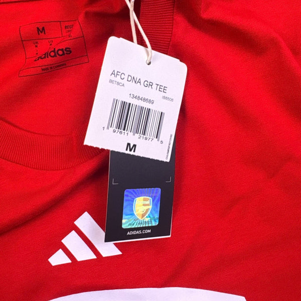 Adidas Mens Red Cotton Arsenal Graphic T-Shirt  Sportswear Casual Size M