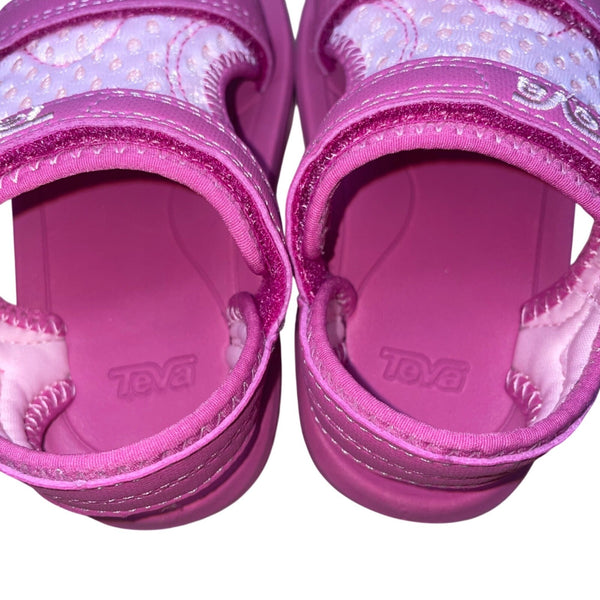 Teva Girls Pink Adjustable Strap Lightweight Comfort Sandals Size 6