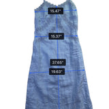 J. Crew Womens Blue Linen Embroidered Slip Dress Lightweight Summer Wear Size 2P