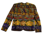 Carlisle Women’s Multicolor Paisley Floral Quilted  Jacket Elegant Design Sz 8