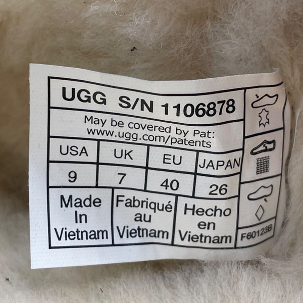 UGG Women’s Black Suede Ansley Slippers Sheepskin Lined Moccasins Size 9US