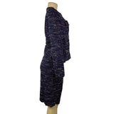Albert Nipon Womens Purple/Black Tweed Skirt Suit Size 4