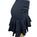 Ralph Lauren Womens Black Cotton Ruffle Skirt Size 4 Modern Style Elegant