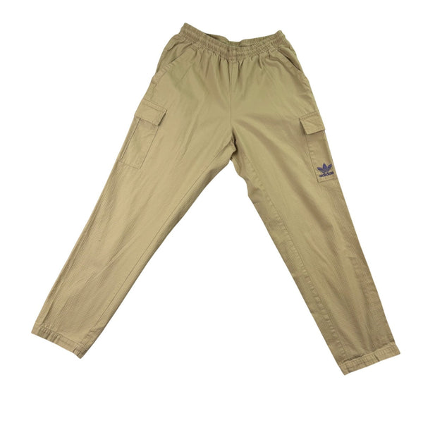 Adidas Mens Beige Cargo Pants Elastic Waist Logo Detail Stylish Design Sz S