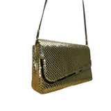 Vtg La Regale Women’s Gold Metal Mesh Shoulder Strap asymmetrical Evening Clutch