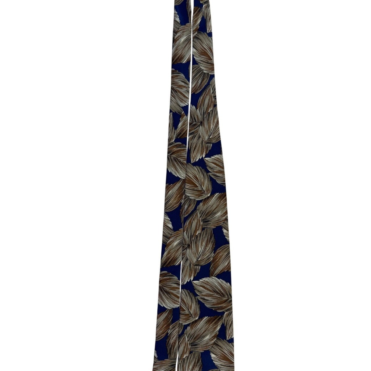 Alfani Mens Blue & Brown 100% Silk Patterned Necktie Made In Italy