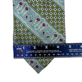 Britches Mens Green & Blue All Silk Patterned Tie Paisley-Diamond Design Elegant