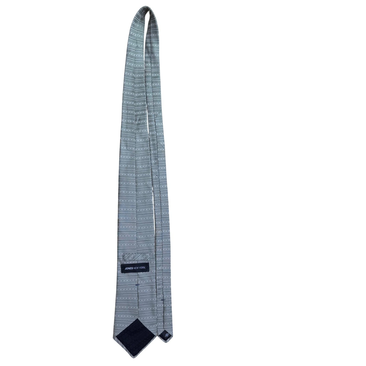 Jones New York Mens Gray 100% Silk Striped Necktie Elegant Pattern Classic Style