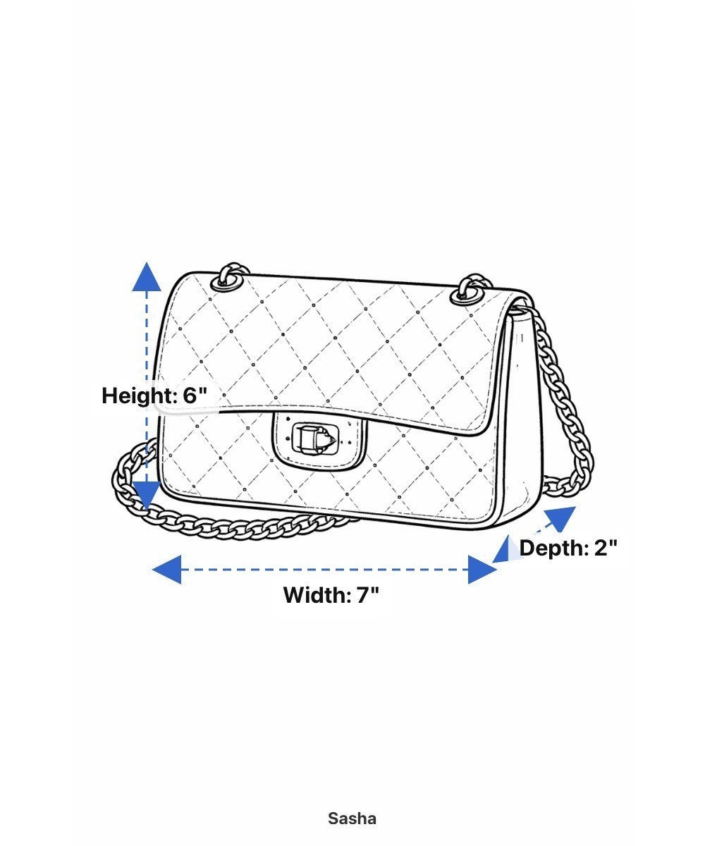 Sasha Women’s Black Woven With Magnetic Snap Closure Mini Crossbody Bag