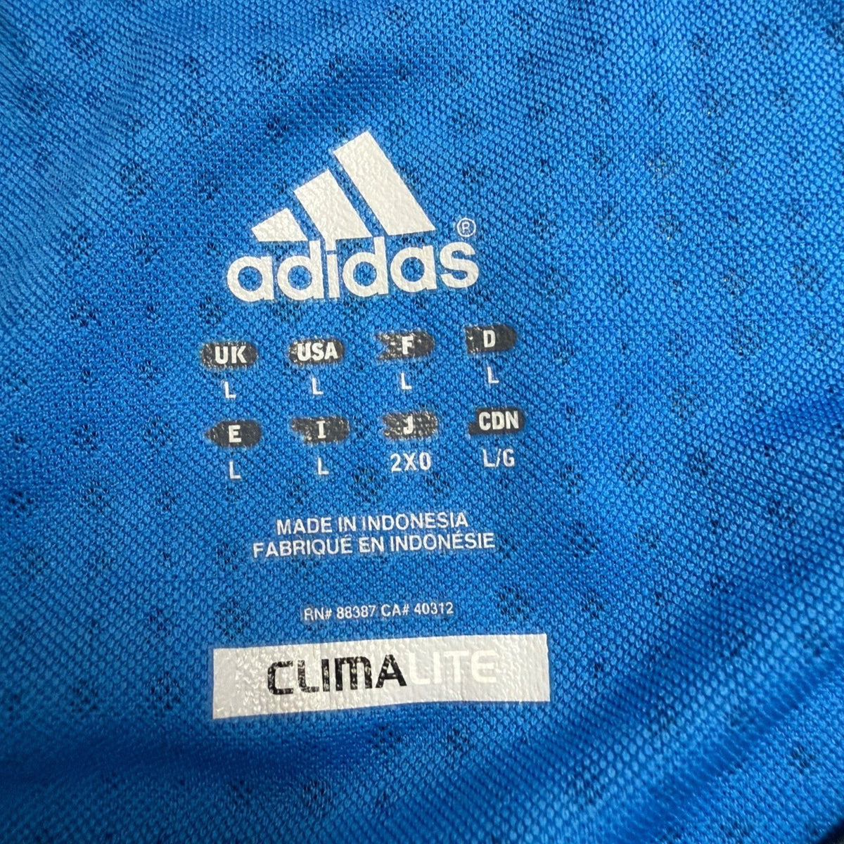 Adidas Mens Blue Long Sleeve ClimaLite Running Shirt W/ Orange Trim Size L
