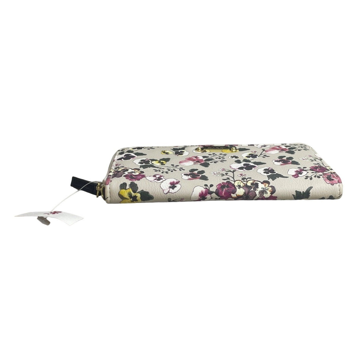 Nicole Miller Women's Gray Flowered Canvas Hand Clutch