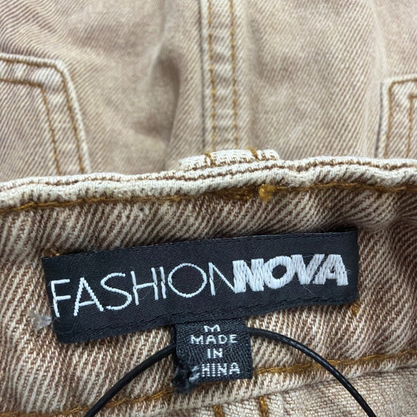 Fashion Nova Womens Brown Washed Micro Mini Skirt W/ Pockets Size M