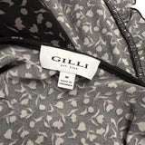 Gilli Womens Black Floral Wrap Dress Long Sleeve Midi Length Ruffle Hem Size M