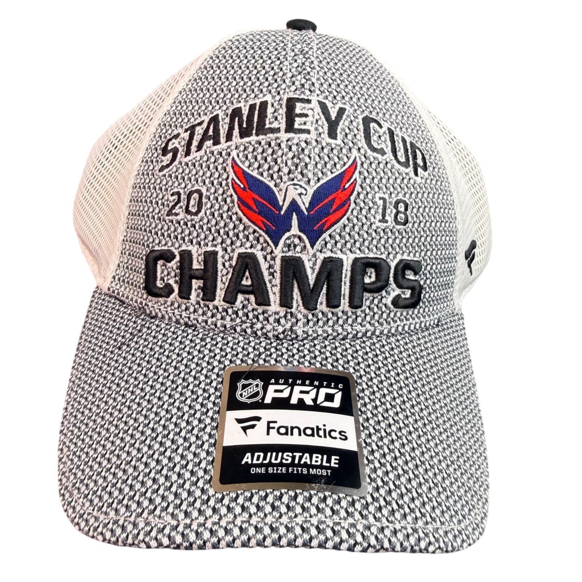 Fanatics Mens Gray/White Mesh Polyester NHL Hat OS