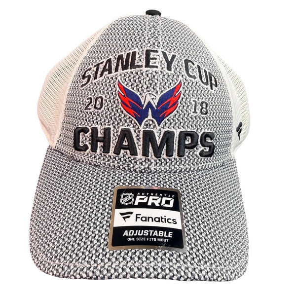 Fanatics Mens Gray/White Mesh Polyester NHL Hat OS