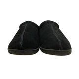 My Slippers Men’s Black Leather Faux Fur Lined Slip-On Clogs Size 13