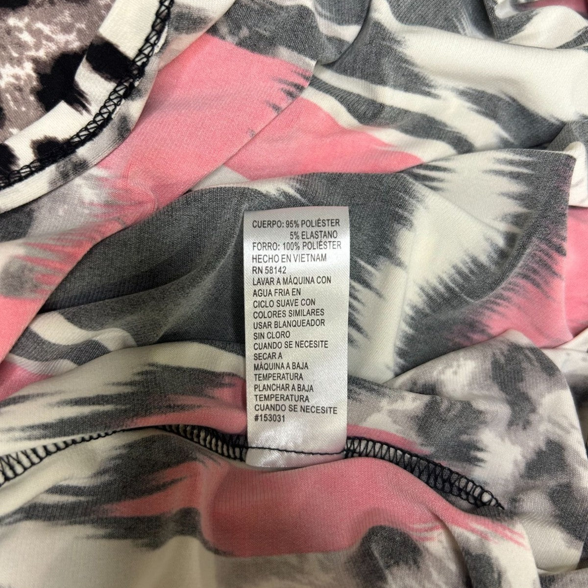 London Style Collection Womens Maxi Dress 12P Pink & Black Abstract Print Sleeve
