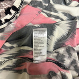London Style Collection Womens Maxi Dress 12P Pink & Black Abstract Print Sleeve