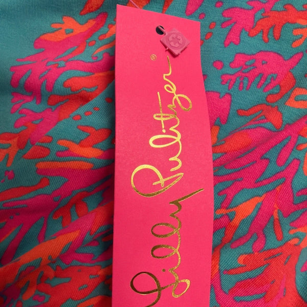 Lilly Pulitzer Womens Aqua Pink Rayon Spandex Floral-Print Maxi Dress Size XS