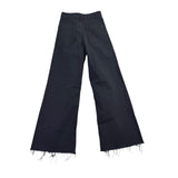 Zara Womens Black Wide Leg Frayed Hem Jeans Casual Style Size 4 