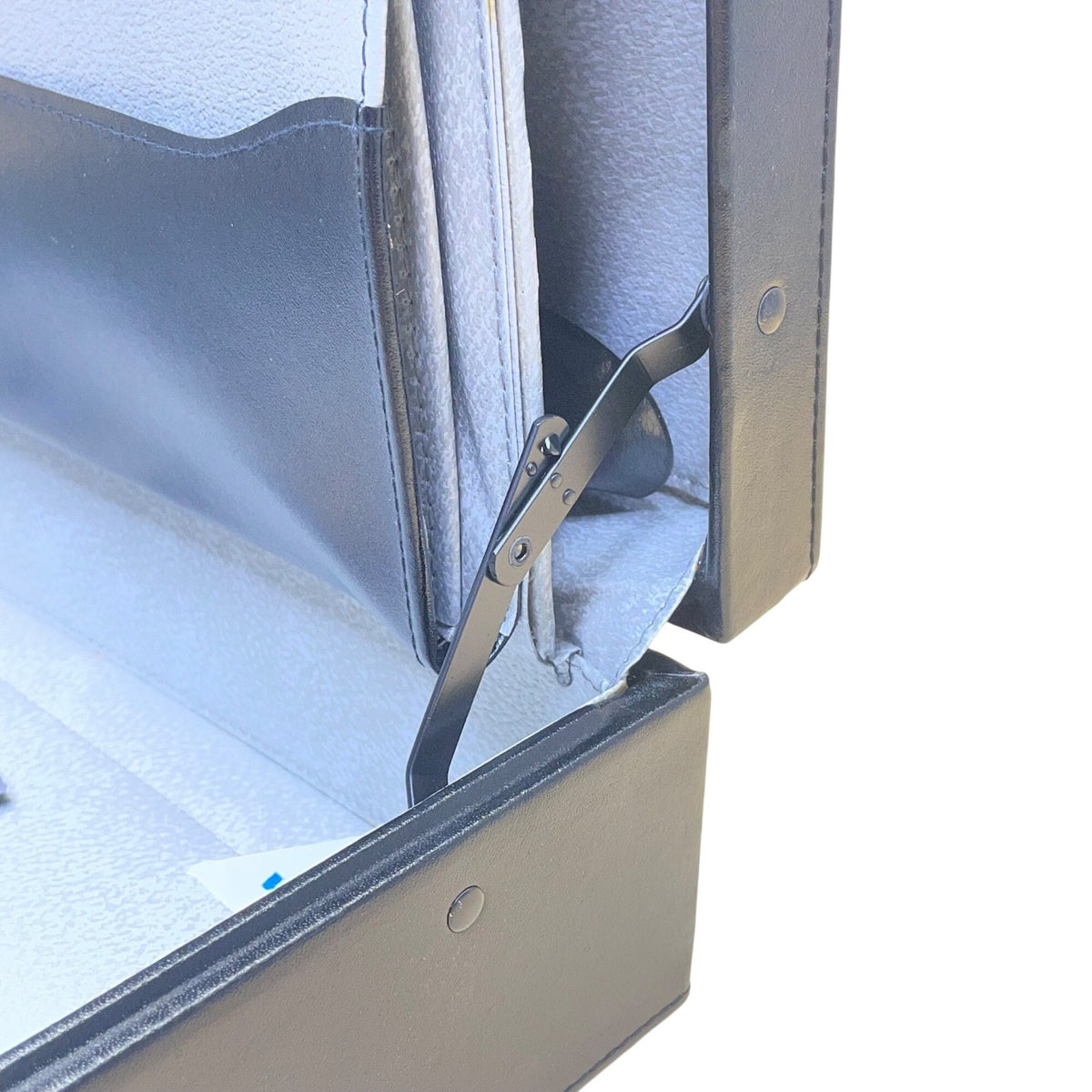 Solid Brass Black Genuine Bonded Leather Password Lock Executive Briefcase