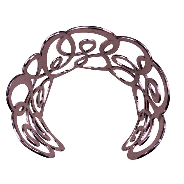 Brighton Womens Silver Tone Metal Engraved Scroll Bohemian Boho Cuff Bracelet 