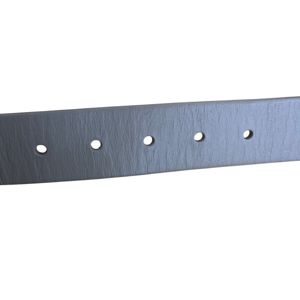 Mens Lands End Gray Leather Belt With Black Metal Buckle Size 38