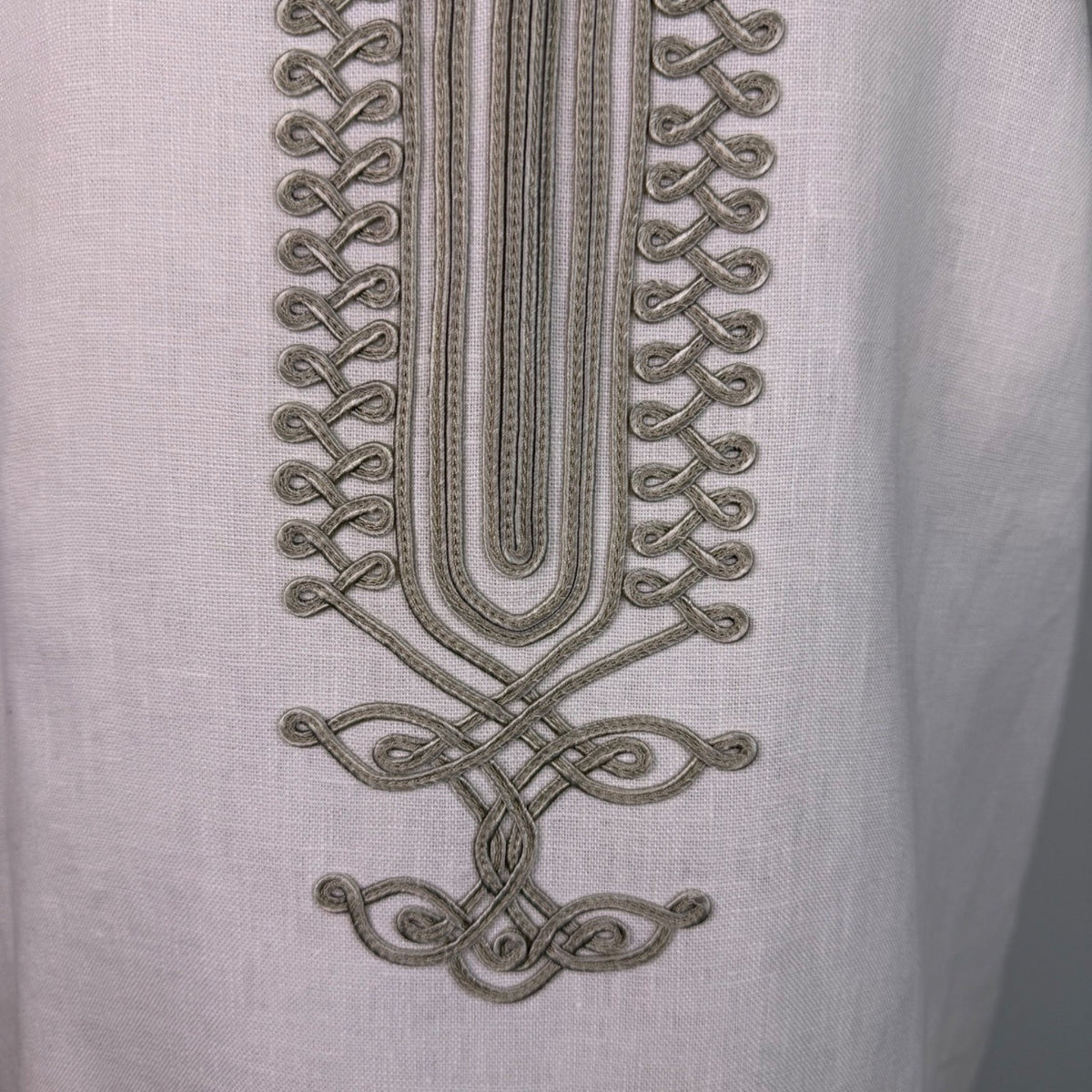 Michael Kors Womens White Linen Sleeveless Shift Dress Embroidered Accent Sz 12