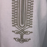 Michael Kors Womens White Linen Sleeveless Shift Dress Embroidered Accent Sz 12